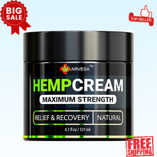 Hemp Cream Relief and Recovery Natural for Muscles, Joints, Foot, Back, 3.9 oz.