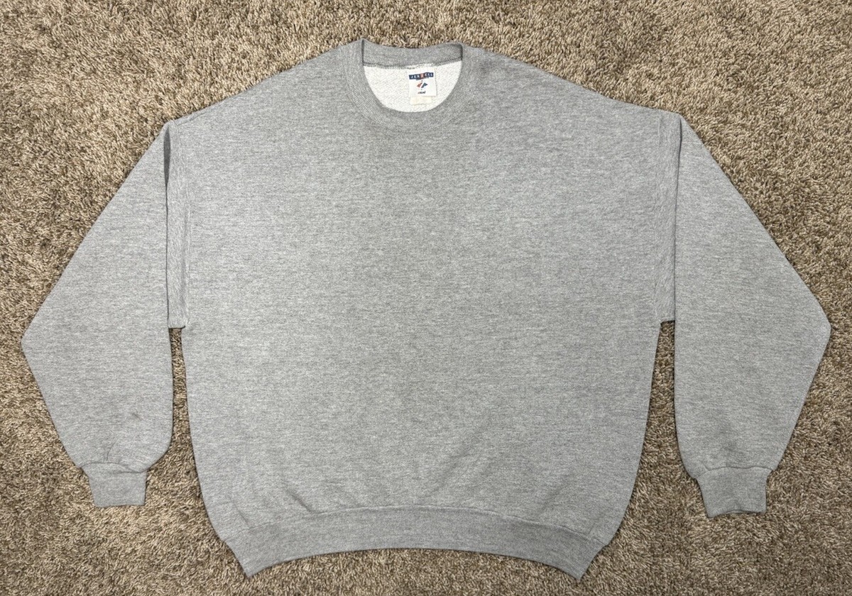 90s Jerzees Blank Sweatshirt Men Size XXL Gray Pull Over Made In 