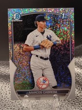 2023 Bowman Chrome 1st Marcos Cabrera Speckle Refractor Prospect # /299 Yankees