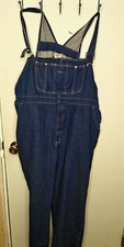 Sears Wearmaster Overalls Bibs Vtg 80s blue carpenter work jeans Mens 44 x 31