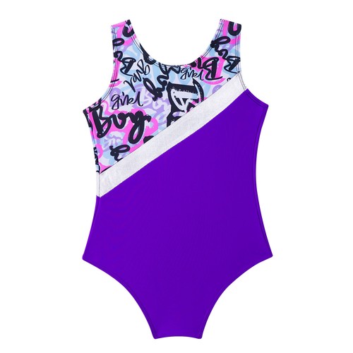 Kids Girls Swimwear Zipper Bathing Suit Bodycon Bodysuit Athletic Sunsuit Shiny - Picture 28 of 54
