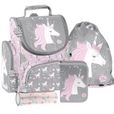 Einhorn Unicorn Pferd Schulranzen Tornister Ranzen Schulrucksack Set 4 teilig