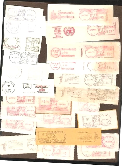 United States LOT MACHINE STAMP LABEL MORE 85 DIFFERENT TOWNS USED  SEE SCAN    - Image 2 of 3