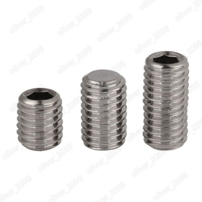 Fine Thread Stainless Steel Hex Socket Set Screws Flat Point Grub Screws M6-M16