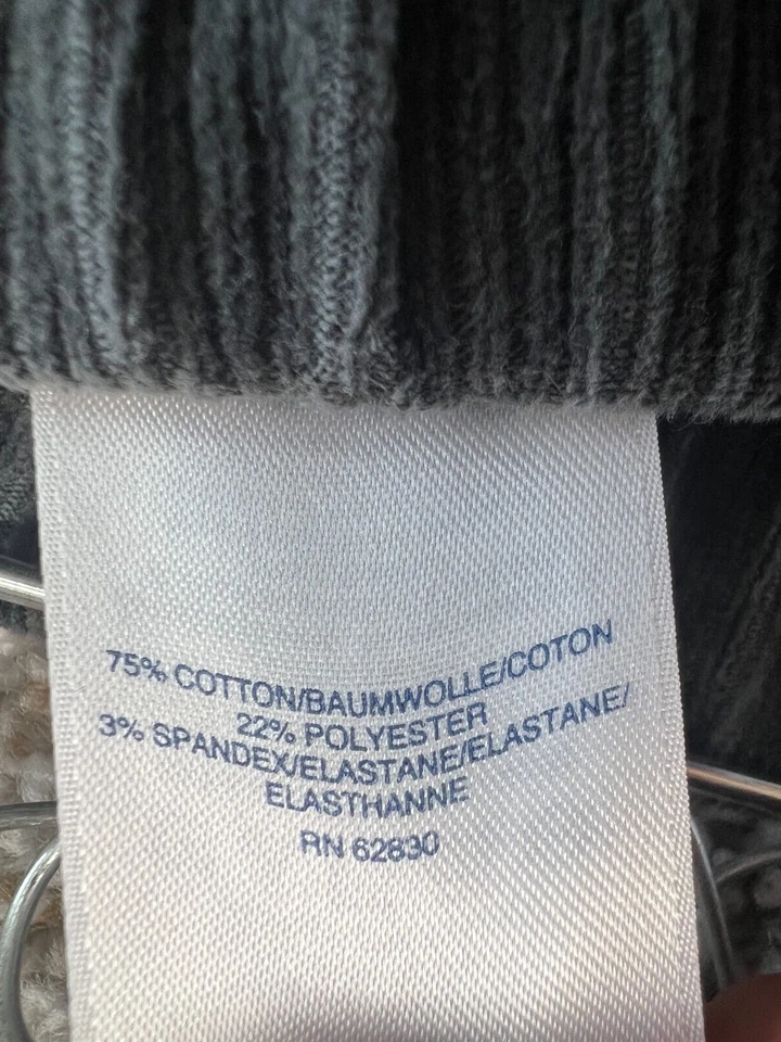 Lands' End 黑色罗纹裤子舒适休闲裤休闲裤女式 M 10/12 码 — 第 3/4 张图片