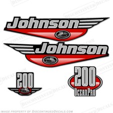 Fits Johnson 200hp OceanPro Decals 1999 (Red)