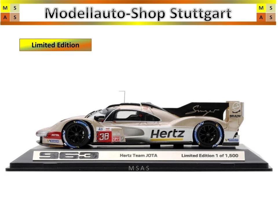 Porsche 963 Hertz Team Jota #38 - Oro/Nero - Edizione Limitata - Spark 1:43 - Immagine 2 di 4