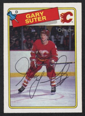 1988 O-Pee-Chee #43 Gary Suter Autographed Signed Calgary Flames HQ Auto Card