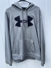 Under Armour Storm Loose Fit Gray Performance Hoodie Mens Size Large