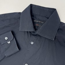 John Varvatos USA Button Down Shirt Mens 15.5 32/33 Black Slim Fit Long Sleeve