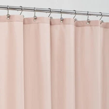 Pink Shower Curtain Liner Fabric with 3 Magnets - Waterproof Soft Hotel Quality 