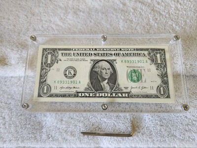 MULTI USE 1 5 15 25 Bank Note Money Holder Currency Display Case FREE FAST SHIP