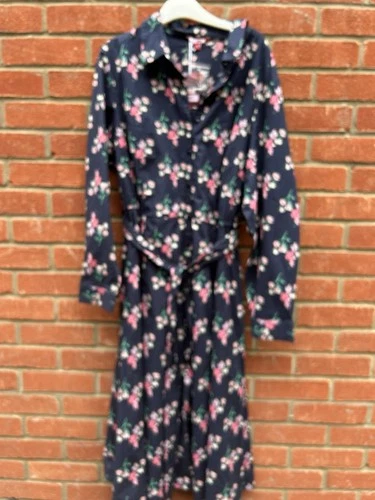 Joe Browns "The Kate" Navy Floral Belted Midi Shirt Dress Size UK 22 NWT