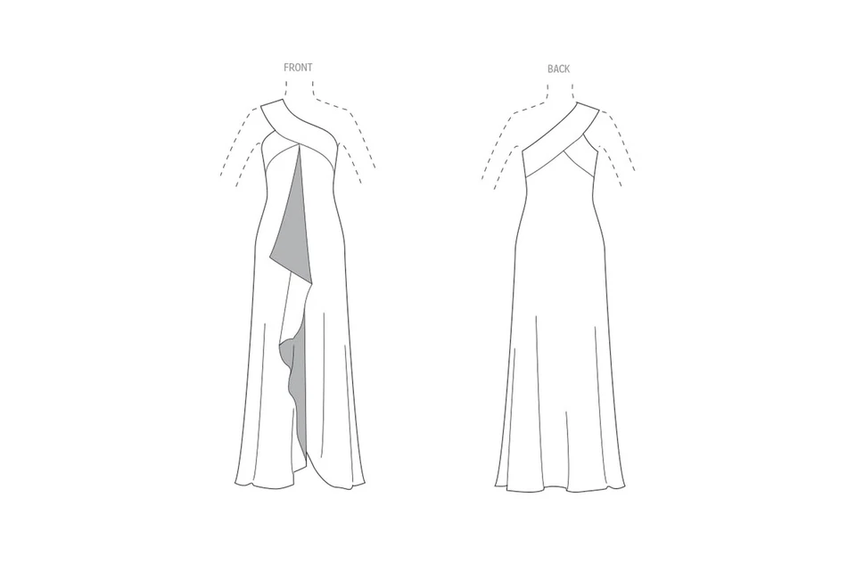 Vogue V2130D5 Misses' One Shoulder Dress Sewing Pattern Packet by Tom and Lin... - Image 3 of 4