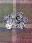 90% Silver Mercury Dimes Lot of 10 US Currency Circulated Coins