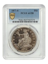 1877-S Trade $1 PCGS AU58 - Trade Dollar - Nice Slider