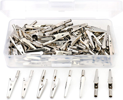 100 Pcs 2 Inches / 51 Mm Steel Alligator Clips Crocodile Clamps, Silver Tone Nic