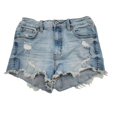 Eunina Lulu High Rise Cut off Shortie Distressed Womens size small