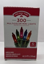 Holiday Time 300 Multicolor Mini Lights Green Wire Christmas Indoor Outdoor New