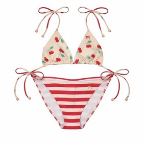 NWOT Vtg 07 Victoria&rsquo;s Secret PINK Cherry 3pc Bikini Set Mix Match T/B=S/M