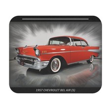 Legendary 1957 Chevrolet Bel Air Mousepad  Vintage Red Chevy Classic Car Desk