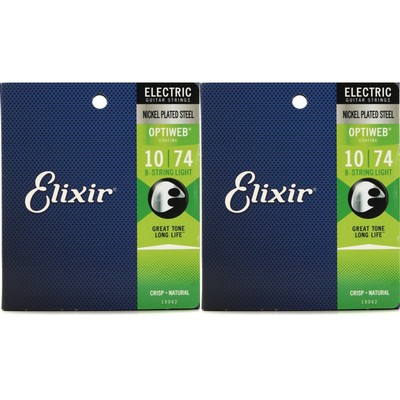 Elixir Strings 19062 Optiweb Electric Guitar Strings - .010-.074 Light 8-string