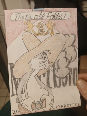 Bugs Bunny Cowboy Marlboro Esq Drawing