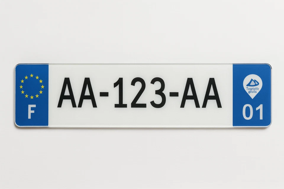 Plaque d’immatriculation France - Plexiglas anti_UV - auto homologuée 52x11 cm - Photo 2/4