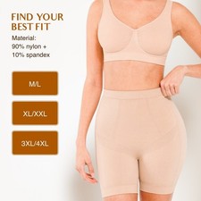 Women  s High Waist Shapewear Shorts Tummy Control Seamless Body Shaper Beige