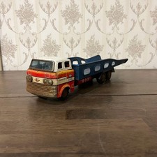 Antique Showa Retro Tin Trailer Truck That Time Item Stored