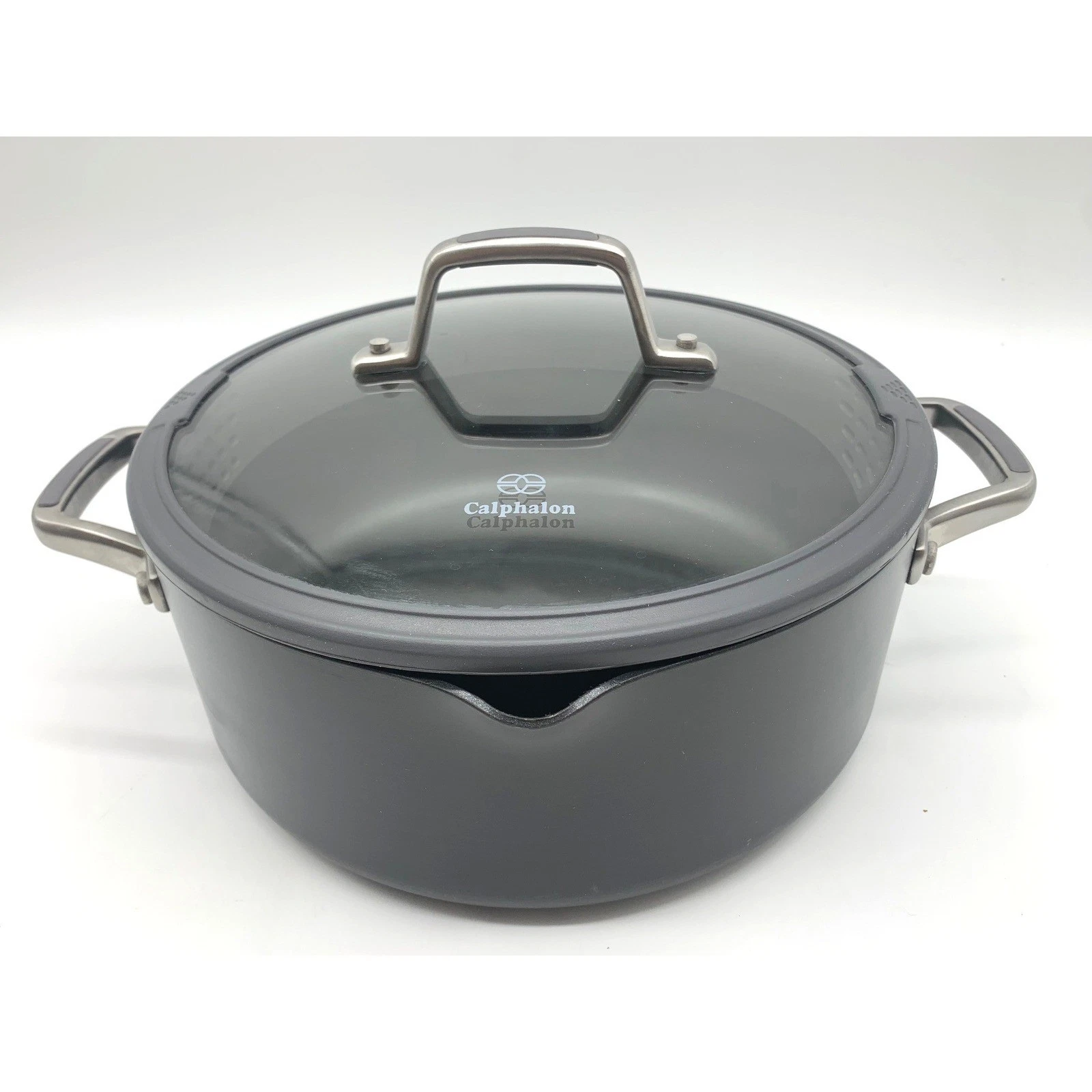 Calphalon Hard Anodized Dutch Oven 5 Qt 8785 with Glass Straining Lid Nonstick