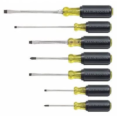 Klein Tools 85076 7-Piece Assorted Screwdriver Set - Black