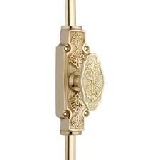 Signature Ironmongery Ornate Door Brass Cremone Bolt Polished Brass Lacquered up