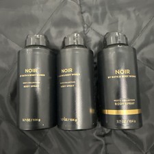 Bath  Body Works VANILLA NOIR LOT 3 Deodorizing Body Spray for Men 3.7OZ