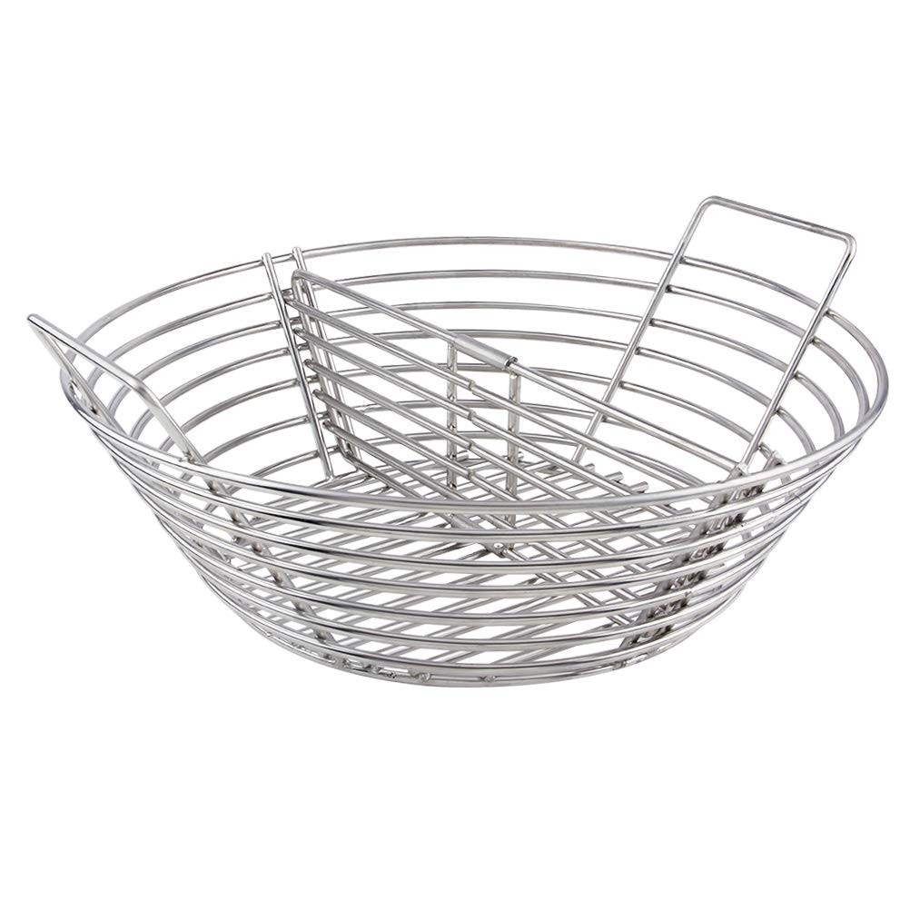 Lump Charcoal Fire Basket with Divider Big Green Egg Accessories,Stainless St...