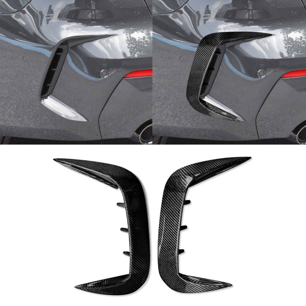 Real Carbon Fiber Rear Bumper Spoiler Cover For BMW 4 Series G22 G26 G23 2021-24