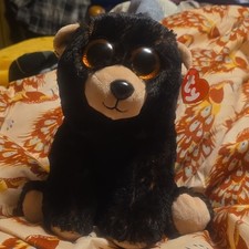 Ty Beanie Babies Black Bear Plush Toy with Heart Tag, Ages 3 , 3-11 Years
