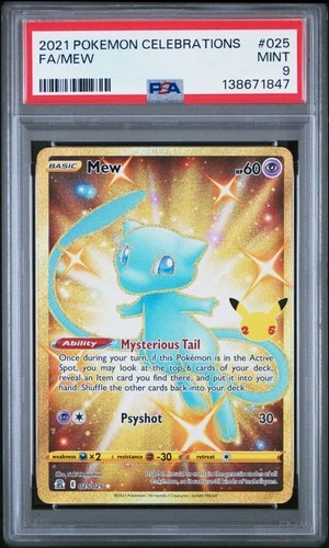 2021 POKEMON CELEBRATIONS #025 FULL ART/MEW PSA 9