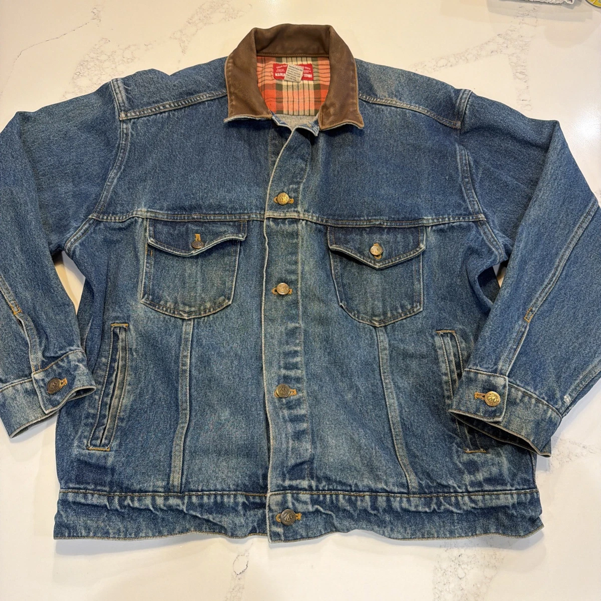 denim jacket leather collar products for sale | eBay