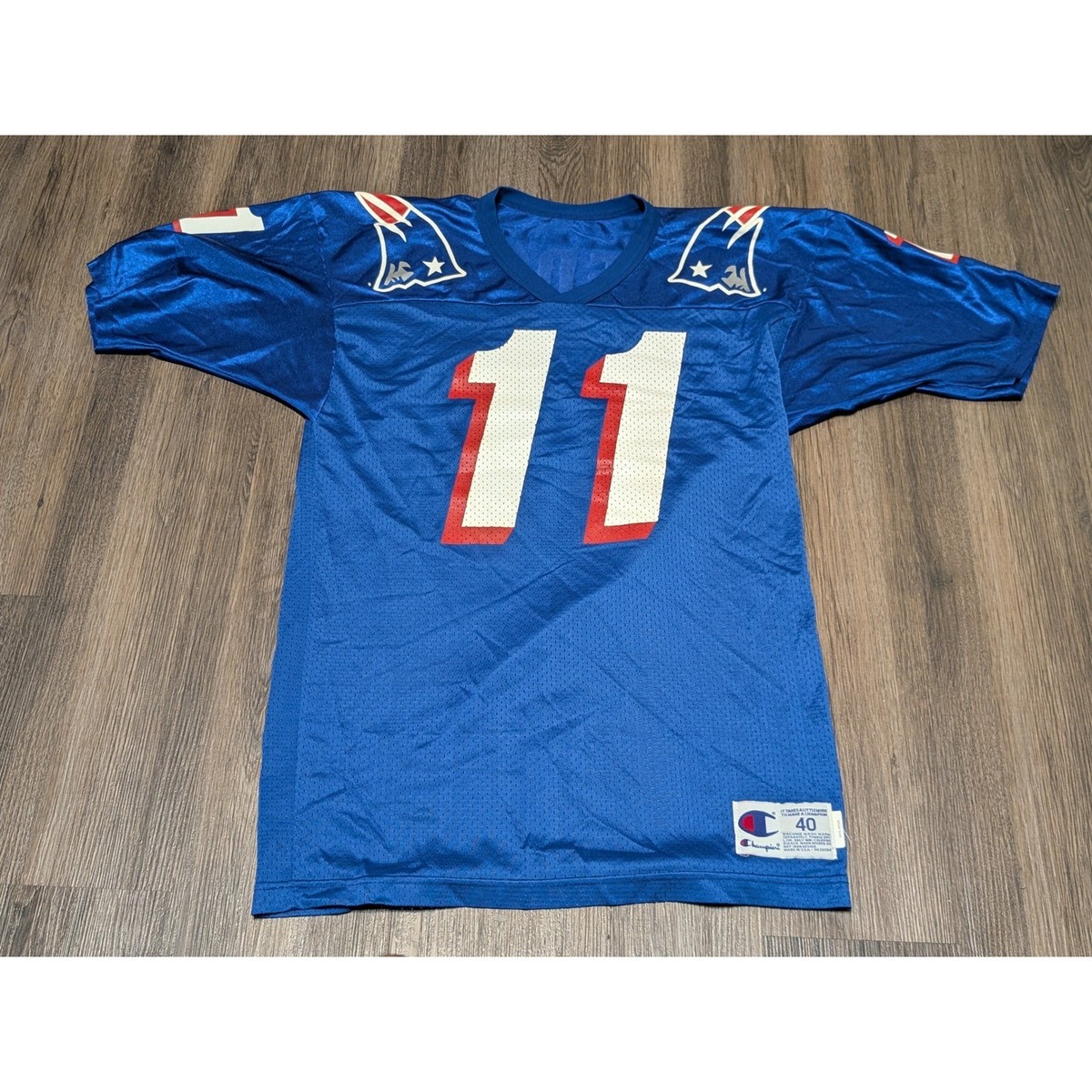 VIntage Champion Drew Bledsoe Patriots Jersey NFL Football Size 40 Made in  USA