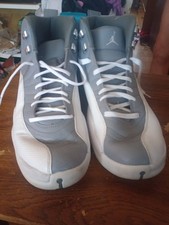 Air Jordan Retro 12 Stealth Light Grey White Basketball Sneakers. Size 14