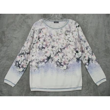 Basler Sweater Womens 38 US Medium Floral Lightwight Watercolor Botanical Nature
