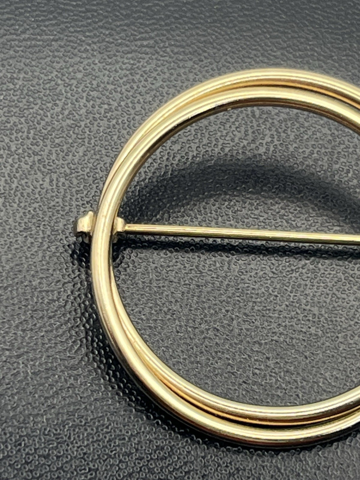 10k gold filled double circle interlocking brooch… - image 3