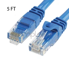 CAT6 Cable 5FT Ethernet Lan Network CAT 6 RJ45 Patch Cord Internet Blue