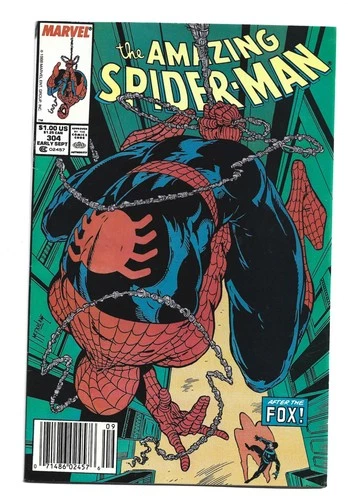Amazing Spider-man #304, VF+ 8.5; Newsstand: Todd McFarlane Art; Black Fox
