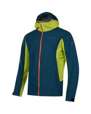 - La Sportiva Discover Regen-/Windjacke Herren, Storm Blue/Lime Punch