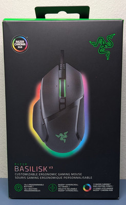 Razer Basilisk V3 Wired Gaming Mouse 26K DPI Chroma RGB RZ01-0400 NEW SEALED