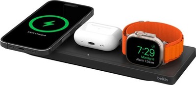 Belkin BOOSTCHARGE PRO 3-in-1 Wireless Charging Pad with MagSafe - White