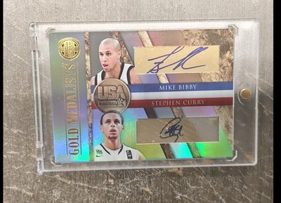 2010 Panini Gold Standard Stephen Curry Mike Bibby Team USA Medalists Auto /50