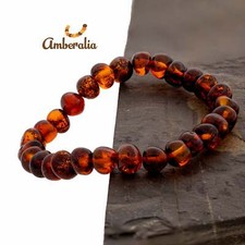 Polish Elastic Adult Baltic Amber Bracelet- XL beads- Lab tested